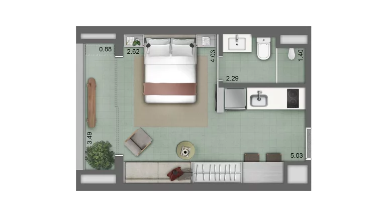 Imagem STUDIO 30,59M², 1 SUÍTE COM TERRAÇO SEM VAGA DE GARAGEM - ZONA OESTE - PINHEIROS - SÃO PAULO / SP