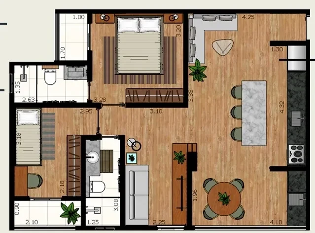 Imagem Apartamento com 2 Quartos à Venda, 81 m² em Palmeiras de São José - São José dos Campos