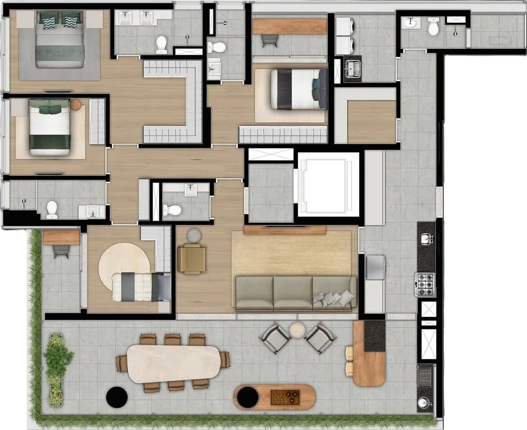 Imagem Um projeto grandioso, inspirado em empreendimentos de Nova Iorque. O verde rompe as fronteiras com a...
