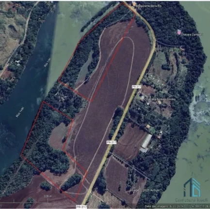 Área a venda, são 02 áreas totalizando, 21 hectares na margem do Rio Ivaí (Floresta-PR) Eng. Beltrão