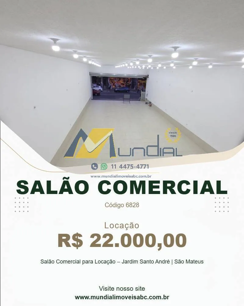 Imagem Salão Comercial para Locação - Jardim Santo André | São Mateus