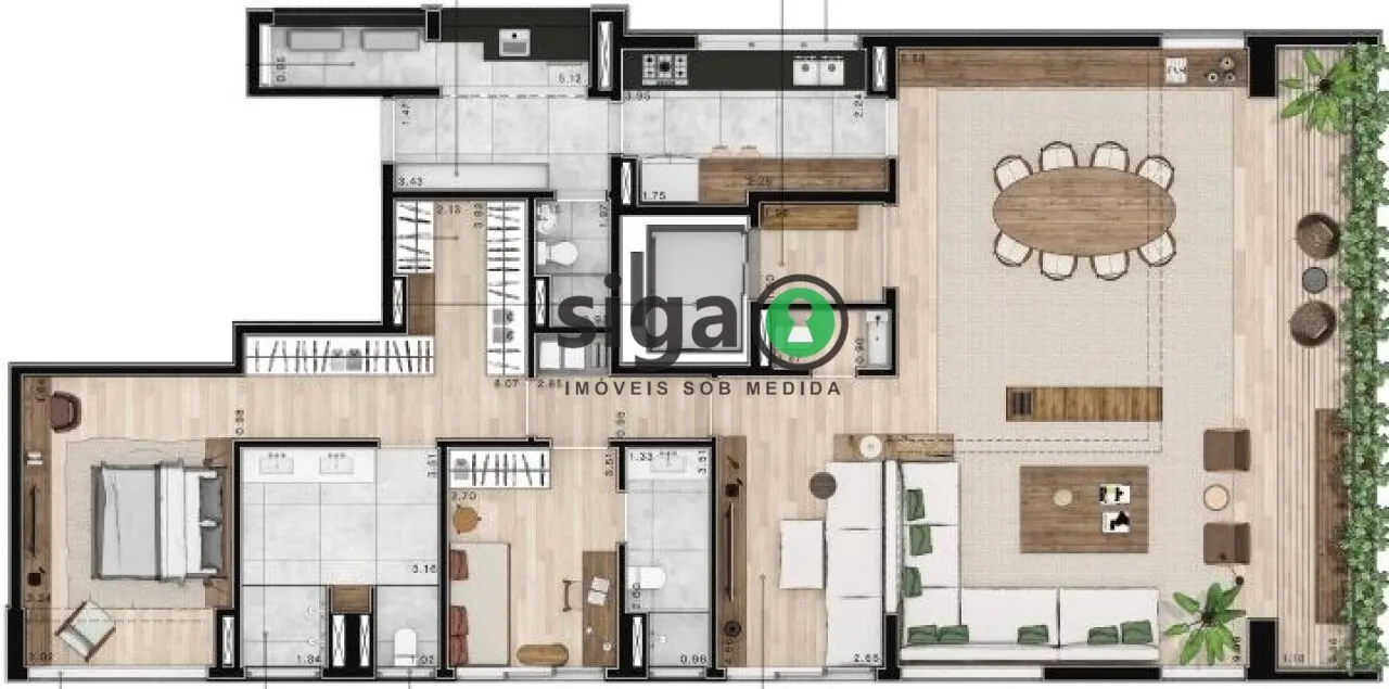 Imagem Apartamento a Venda nos Jardim de 196 m² com 3 Suítes e 2 Vagas - São Paulo