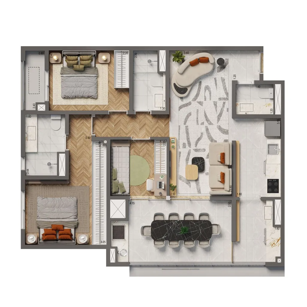 Imagem Apartamento de Luxo na Aclimação: 2 Quartos, 2 Suítes,1 Vaga