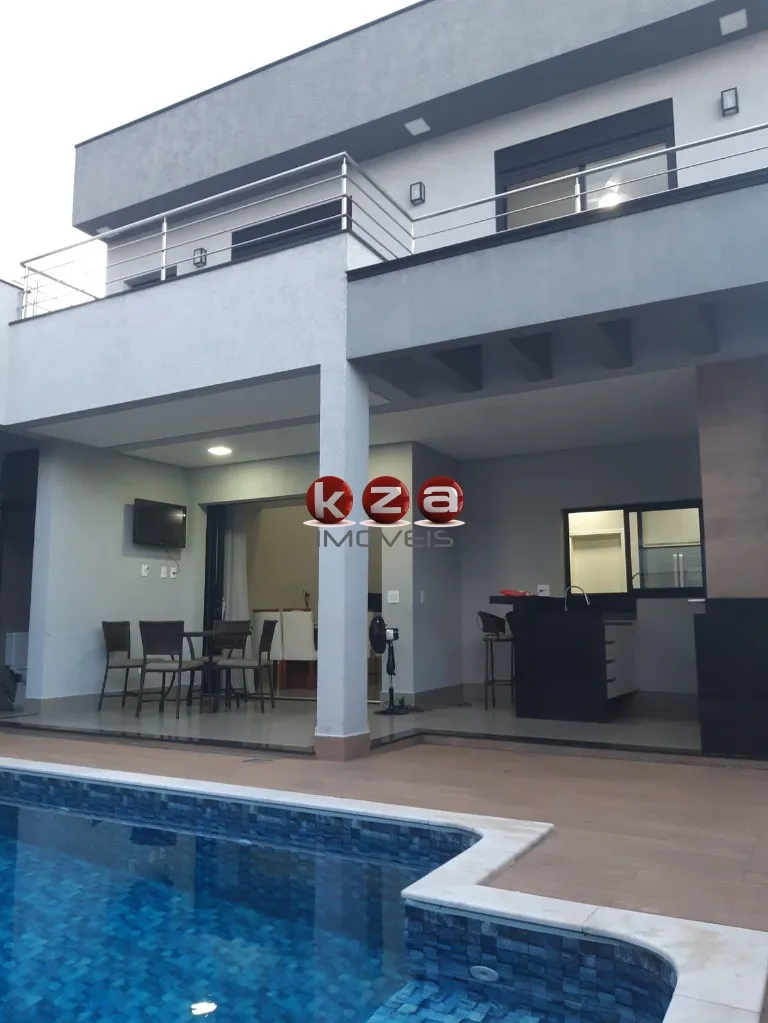 Imagem Casa de alto padrão em condomínio: 3 quartos, 3 suítes, 2 salas, 5 banheiros, 4 vagas, 200m² - Residencial Real Parque, Sumaré-SP.