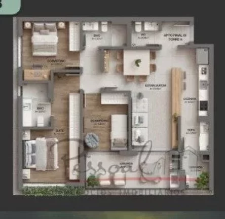 Imagem Apartamentos de 1, 2 e 3 dormitórios de 76 m² a 128 m², vista mar e infra estrutura completa no c...