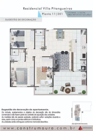 Imagem Apartamento com 3 dormitórios à venda, 101 m² a partir de R$ 1.130.868,00 - Centro - Guarujá/SP
