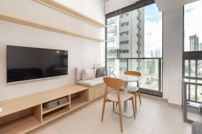 Imagem Studio Novo 29m² com Mezanino Metrô Brooklin (Haus Mitre 370)