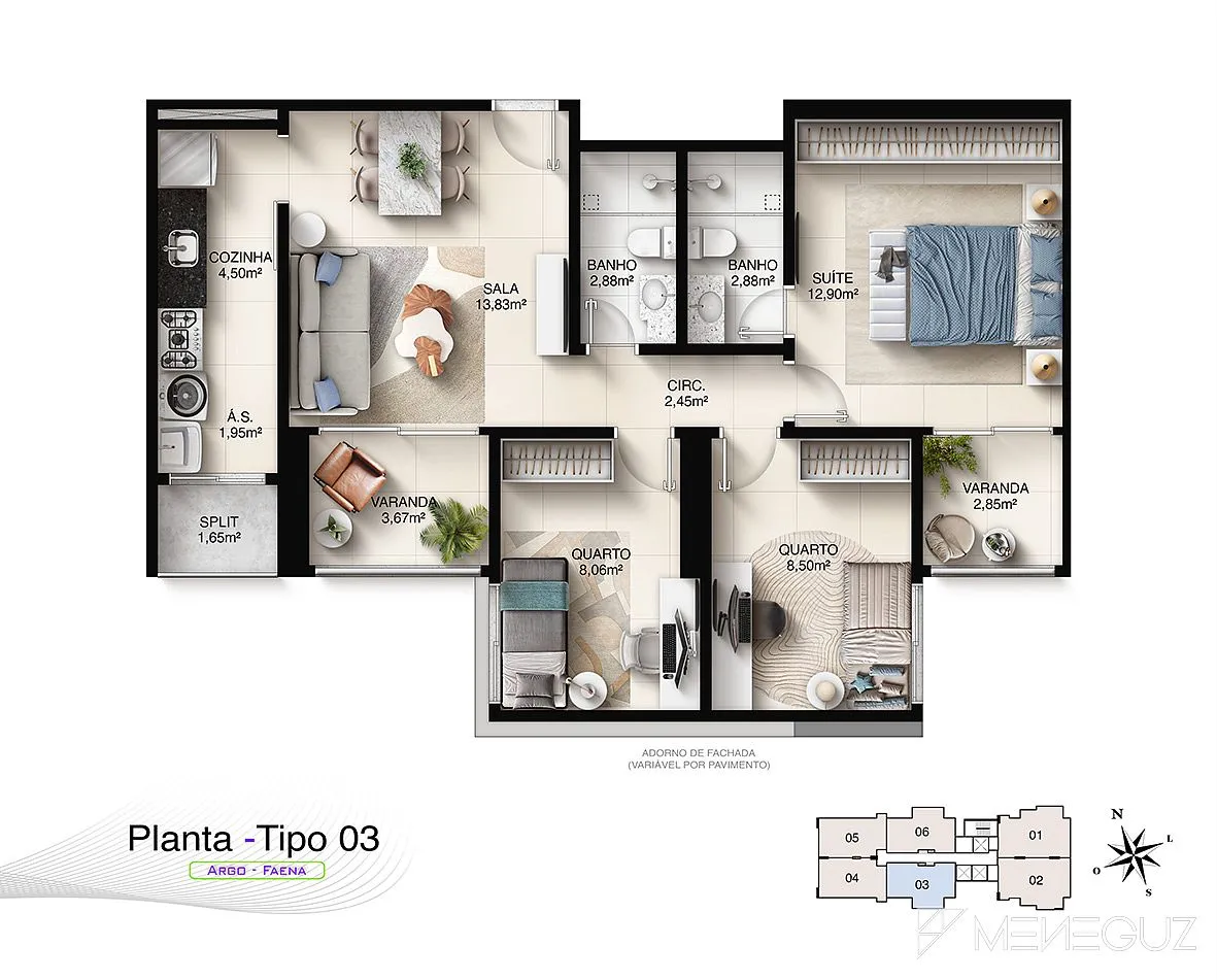 Imagem Faena Residence: 3 quartos com suíte no Jockey de Itaparica (Vila Velha/ES)