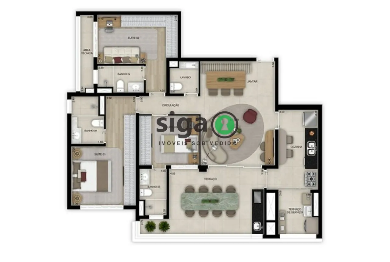 Imagem Apartamento a venda no Alto da Boa Vista com 3 quartos