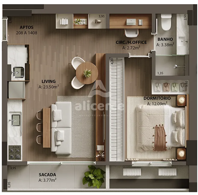 Imagem Apartamento à venda com 1 quarto , 51,4m² em Campinas São José