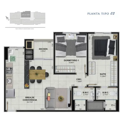 Imagem Apartamento com 3 Quartos à Venda, 78 m² em Próspera - Criciúma