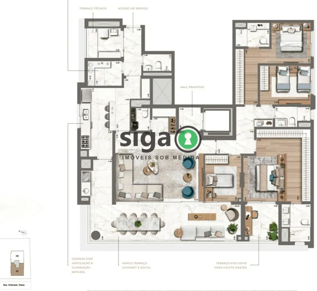 Imagem Apartamento para venda em Pinheiros 04 dormitórios, São Paulo - SP