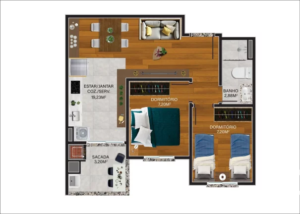 Imagem Apartamento 2 quartos para venda no bairro Bela Vista em Caxias do Sul
