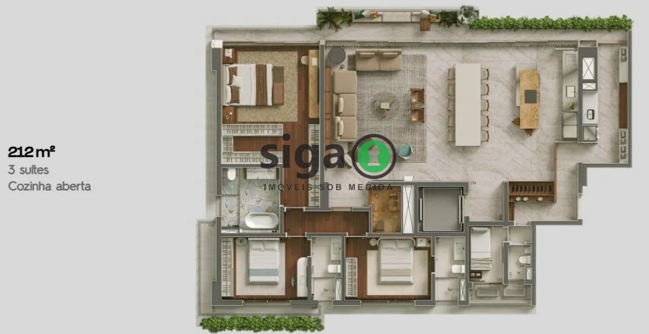 Imagem Apartamento à venda no Itaim Bibi de 212 m² com 3 Suítes e 3 Vagas - São Paulo