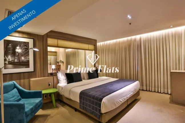 Foto do imóvel Flat disponível para venda no Radisson Vila Olímpia, com 31m², 1 dormitório e 1 vaga em Rua Fidêncio Ramos