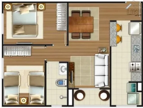 Imagem Apartamento à Venda - Bosque dos Ipês - 02 quartos com Sacada - 50m² - semi-mobiliado