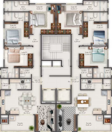 Imagem Jardim Itália Residencial - Apartamento à venda no bairro Meia Praia - Itapema/SC