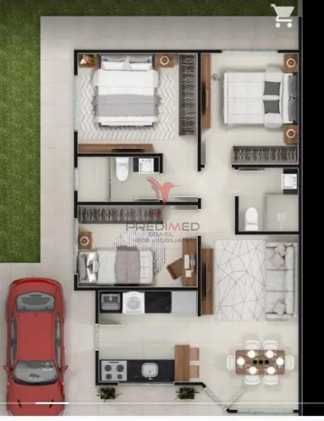 Imagem Casa 3 dormitórios 1 suíte 69m² 2 vagas Quinta Dos Acorianos Barra Velha/SC