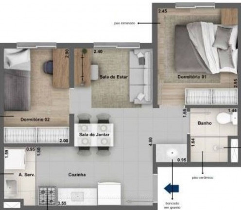 Imagem Apartamento com 2 Quartos à Venda,  em Jaguaré - São Paulo