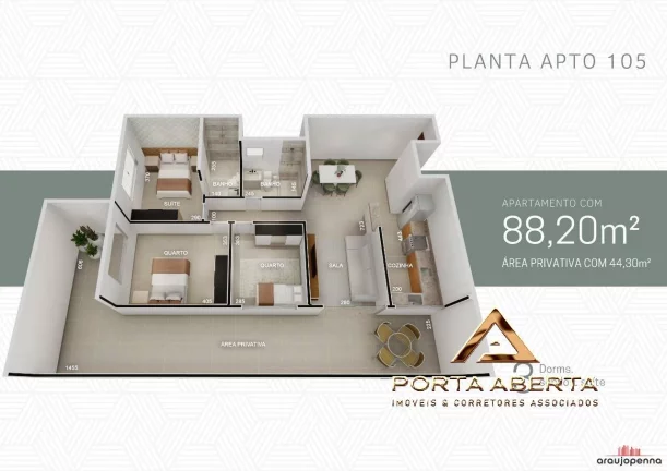 Imagem Apto de 2 Quartos, sendo 1 Suite - COD 918