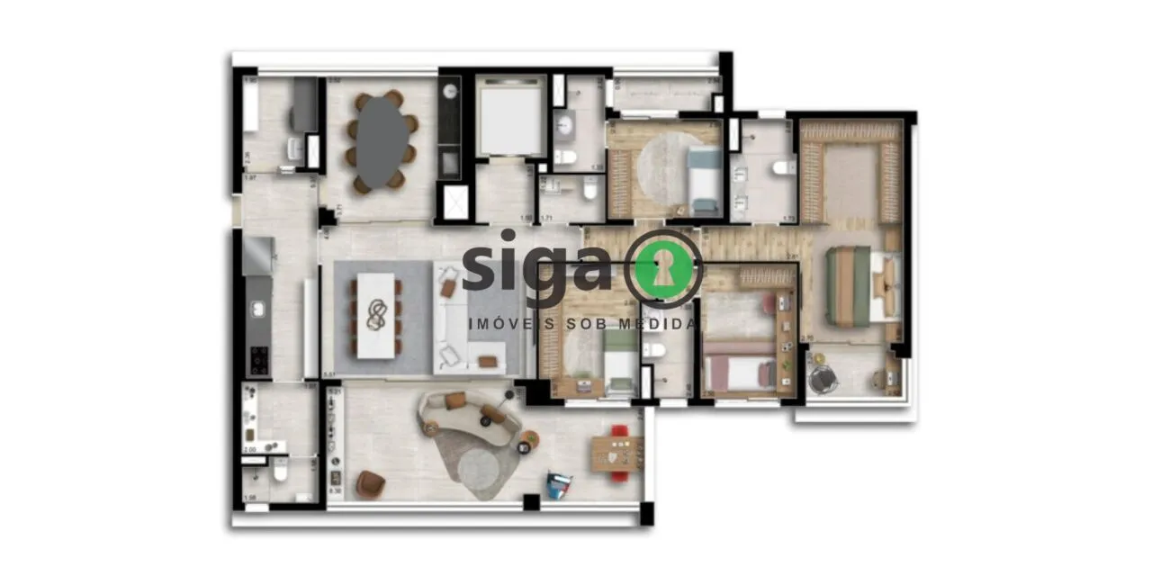 Imagem Apartamento á venda 180m²localizado na Chácara Santo Antônio- São Paulo