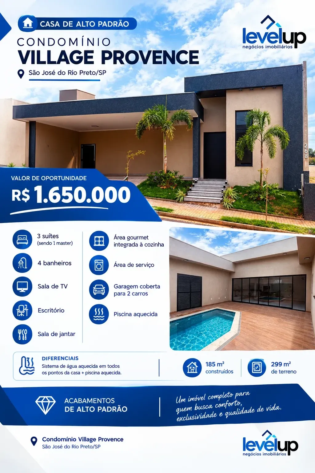 Imagem Casa de Condomínio com 3 Quartos à Venda, 185 m² em Village Provence - São José do Rio Preto