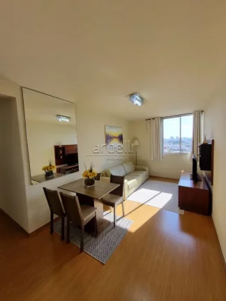 Imagem Apartamento com 63 metros quadrados, com 2 dormitórios, 1 banheiro com box em vidro e gabinete de l...