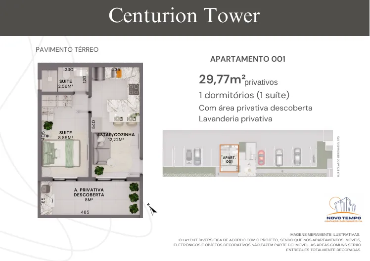Imagem Apartamento para Venda em Curitiba, Bacacheri, 1 dormitório, 1 suíte, 1 banheiro