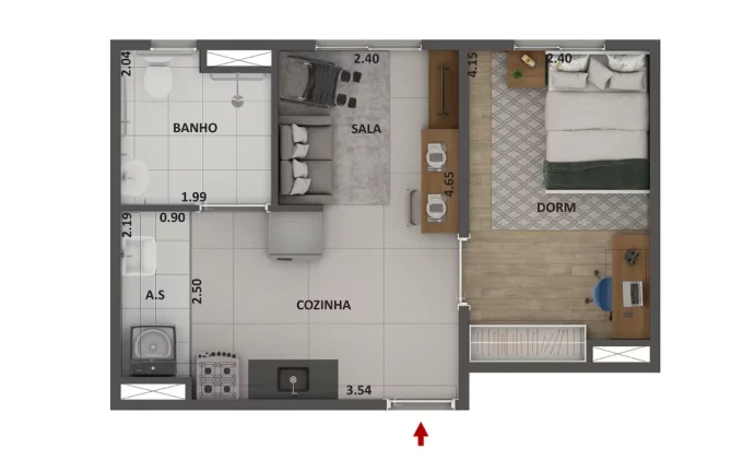 Imagem MÉRITO BARRA FUNDA - CURY - Apto 34m², ótima localização, próximo ao Terminal Palmeiras-Barra Funda!!