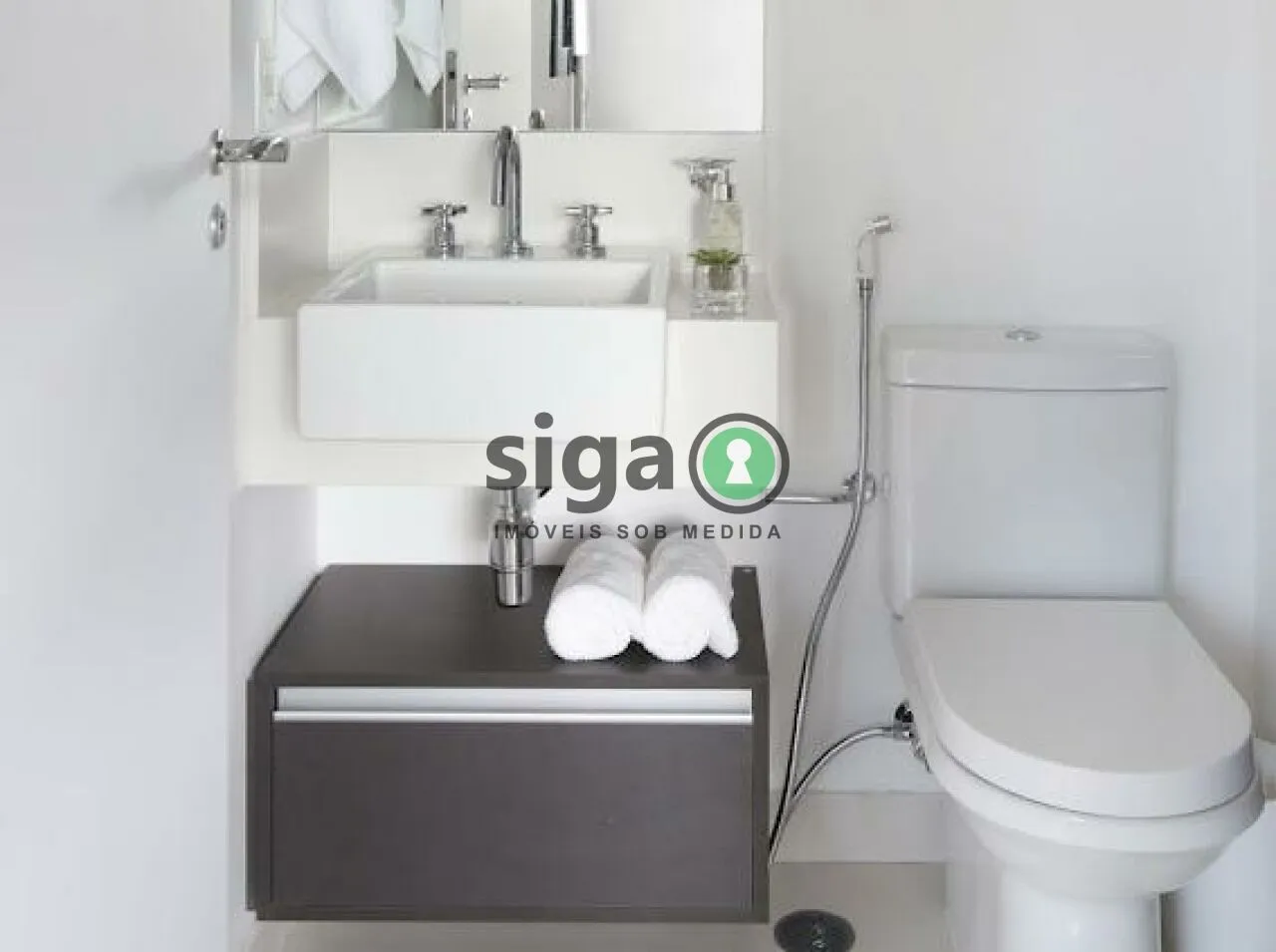Imagem Studio com 64m², no Brooklin, com 1 quarto, 2 banheiros e 1 vaga, Mobiliado para Venda