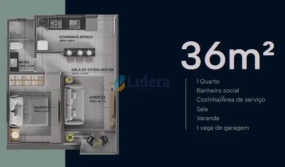 Imagem Apto - 1 Quarto - 36 m² - Intermares, Cabedelo/PB