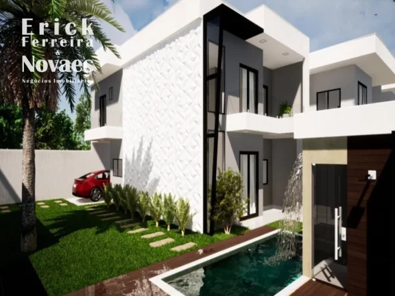 Imagem Excelente Casa Duplex em construção composta por 3 quartos sendo 1 suíte com closet, sala de estar e jantar, cozinha área gourmet com piscina