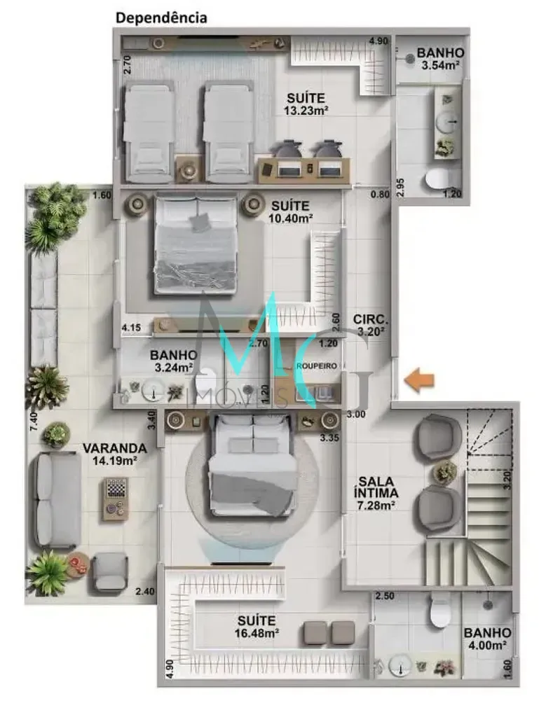 Imagem Cobertura Duplex à venda 3 Quartos 3 Suites 2 Vagas 178.22M² Barra da Tijuca Rio de Janeiro - RJ | Aurora
