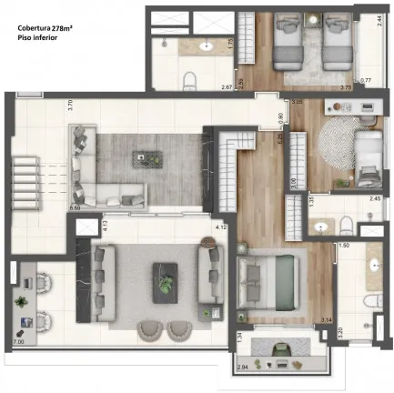 Foto do imóvel Cobertura com 3 Quartos à Venda, 278 m² em Brás - São Paulo