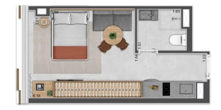 Imagem ISLA VILA MADALENA STUDIO RESIDENCIAL COM TRANSFERÊNCIA DE DÍVIDA 23M² NO 10º ANDAR COM VISTA LIVRE