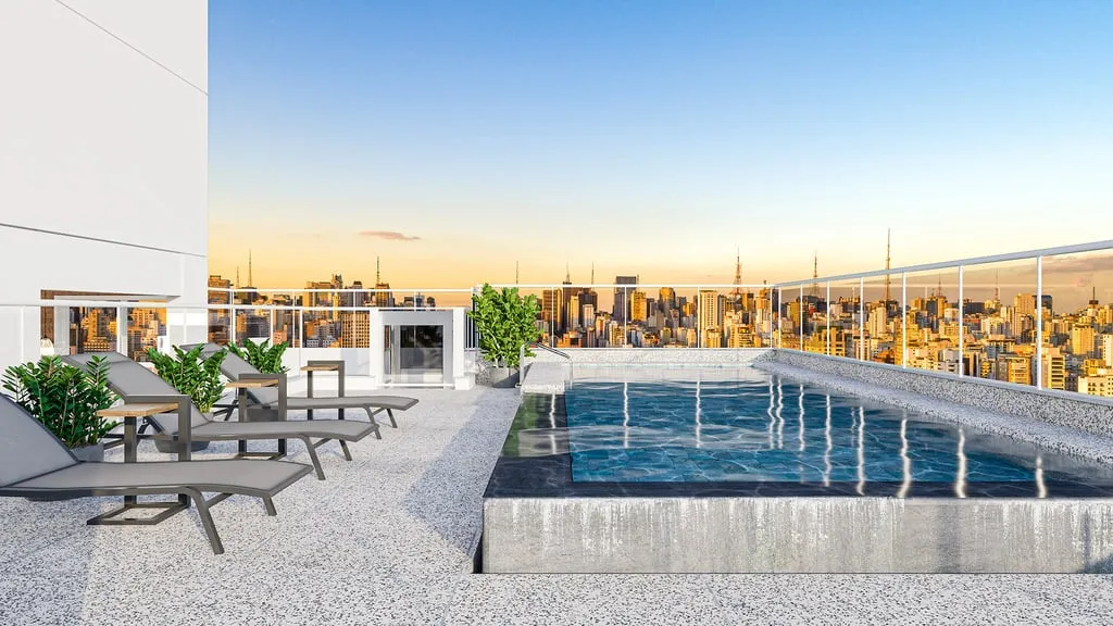 Imagem Studios e apartamentos alto padrão no ponto mais valorizado e desejado de São Paulo. Um projeto co...