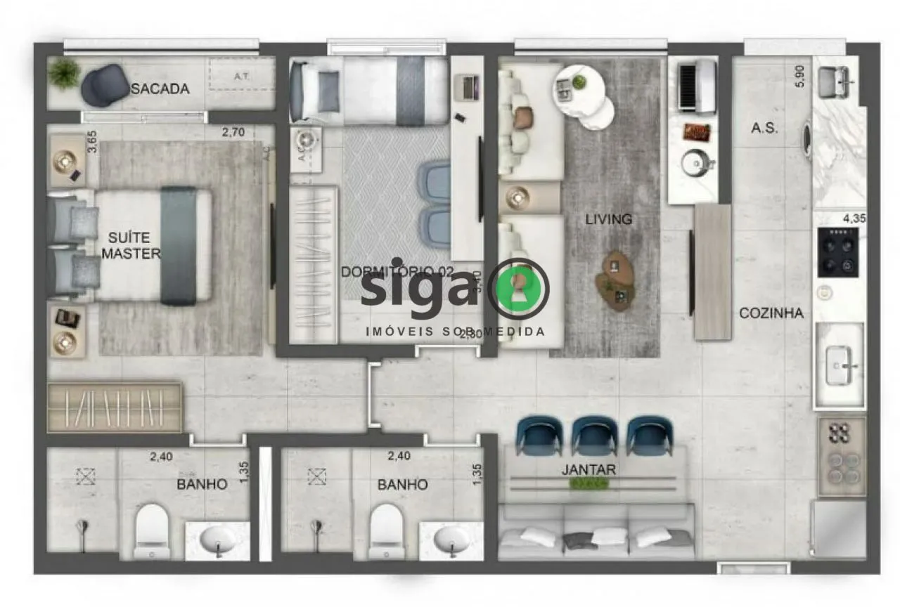Imagem Apartamento para venda no Butantã 02 dormitórios, São Paulo - SP