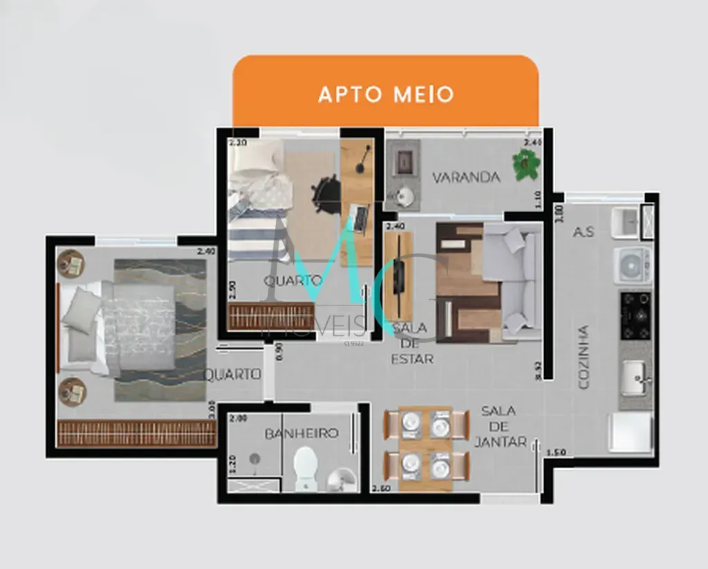 Imagem Apartamento à venda 2 Quartos 1 Vaga 45.16M² Jacarepaguá Rio de Janeiro - RJ | Rio+ Residencial Clube - Fase 1