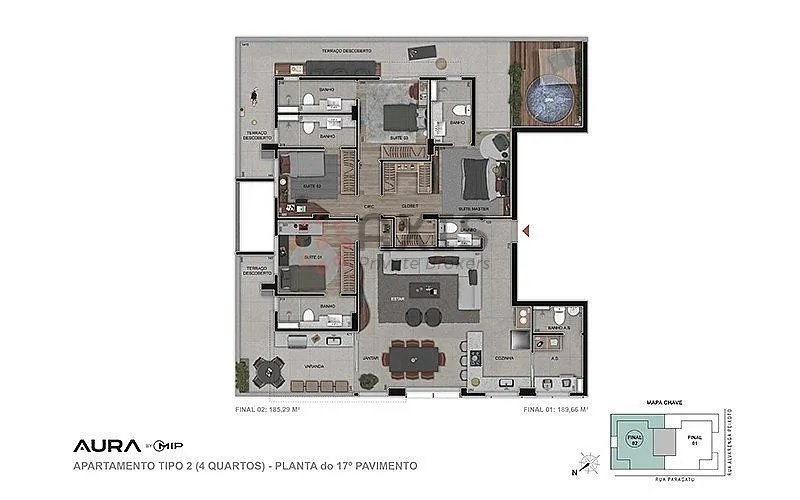 Imagem Apartamento 3 quartos no Santo Agostinho - Lazer completo