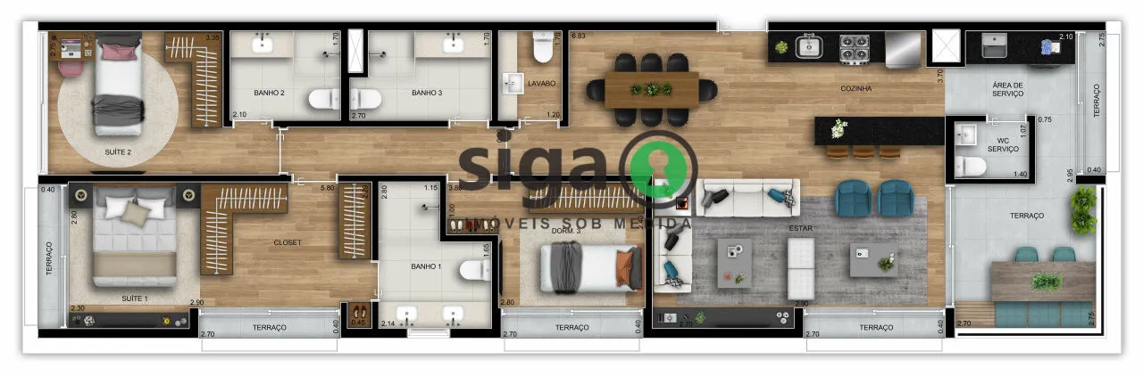 Imagem Apartamento à venda na Vila Madalena com 127 m², 2 suítes e 2 vagas