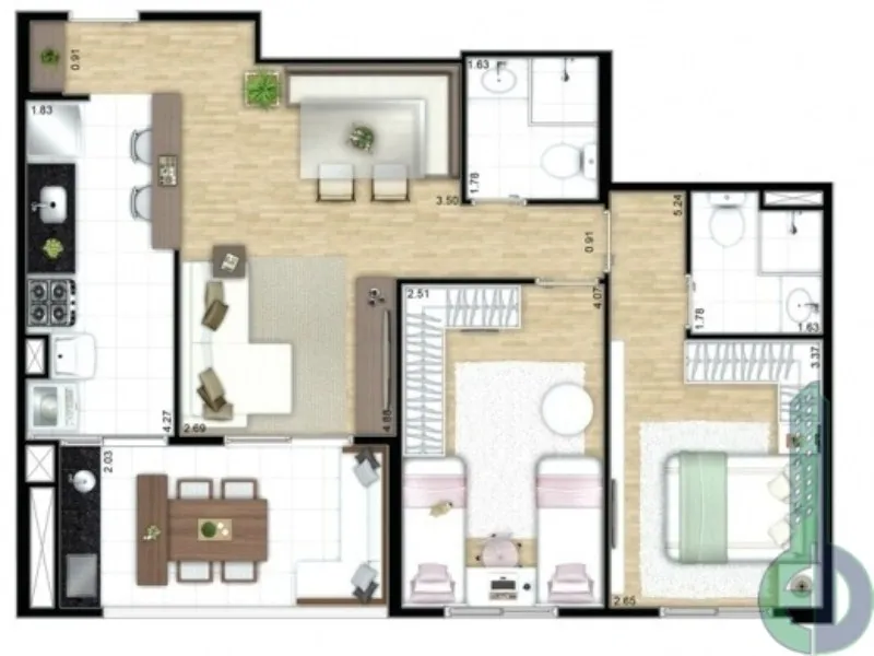 Imagem Apartamento à venda em São Caetano do Sul-SP, bairro Santa Paula: 2 quartos, 1 suíte, 2 banheiros, 1 vaga, 67m² - Condomínio Style Santa Paula!