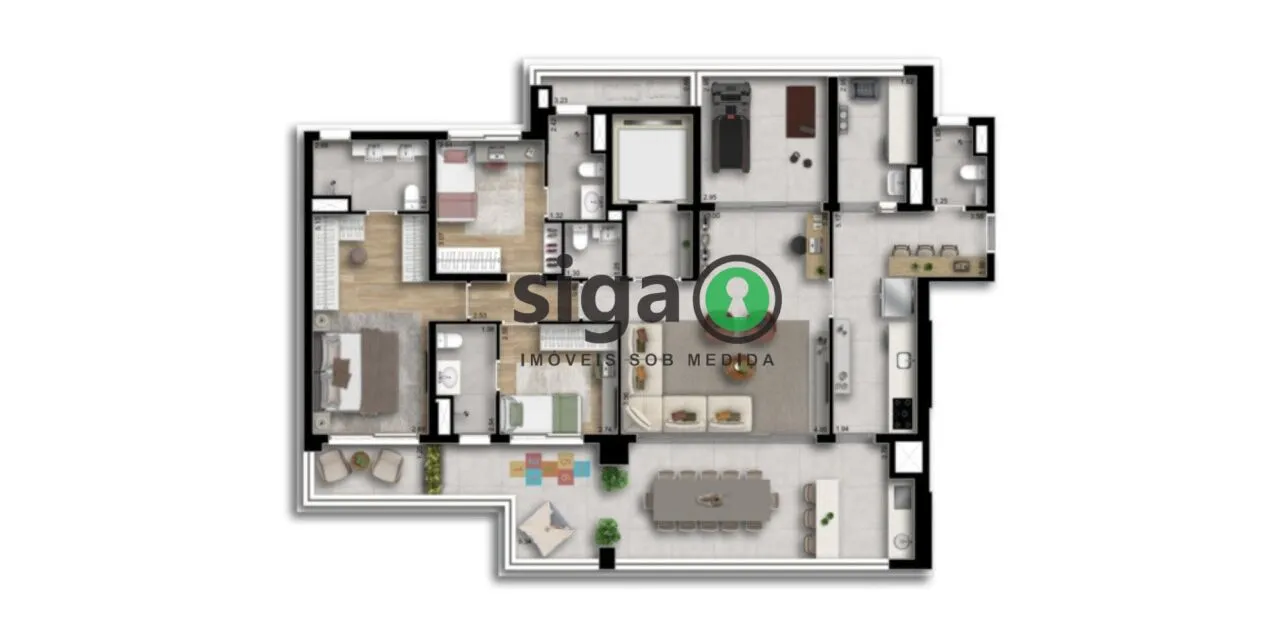 Imagem Apartamento á venda 159m²localizado na Chácara Santo Antônio- São Paulo