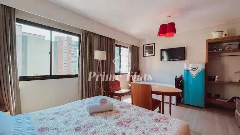 Imagem Flat disponível para venda no Slaviero Essential São Paulo Moema, com 26m², 1 dormitório e 1 vaga de garagem