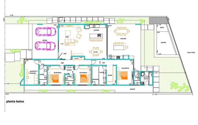Imagem Casa linear 4 suítes condomínio Arquipélago de manguinhos