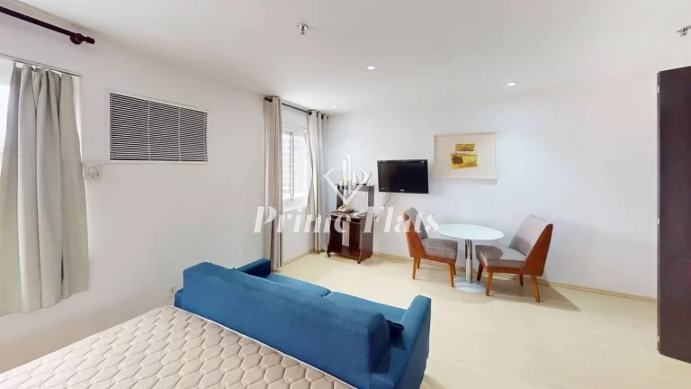 Imagem Flat disponível para locação no Transamérica Prime International Plaza no Jardim Paulista, com 29m², 1 dormitório e 1 vaga
