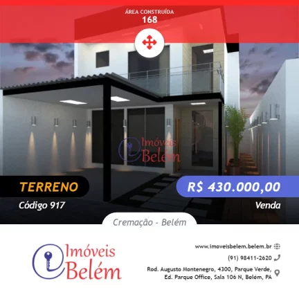 Imagem Terreno de 168 m² para venda na Cremação