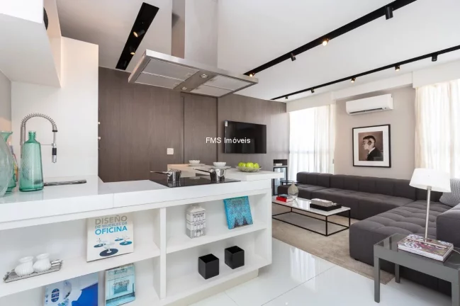 Imagem Imperdível apartamento para locação na Vila Nova Conceição com 1 suíte, 2 banheiros e 2 vagas de garagem. Confira!
