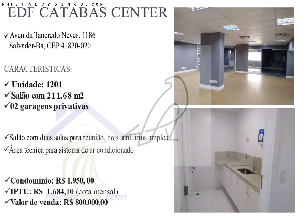 Imagem Sala Comercial para Venda em Salvador / BA no bairro Caminho das Árvores