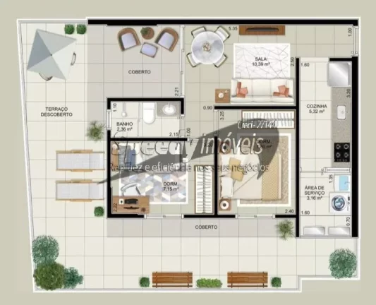 Imagem Apartamento em Santos, bairro Embaré - 2 dormitórios.