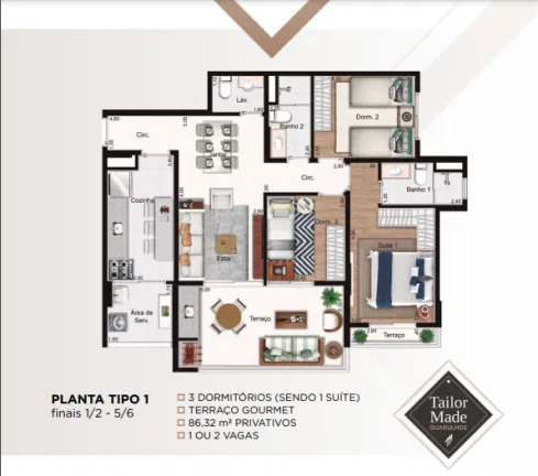 Imagem Apartamento com 3 Quartos à Venda, 86 m² em Vila Santo Antônio - Guarulhos
